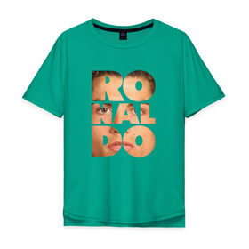 Мужская футболка хлопок Oversize с принтом Ronaldo face в Белгороде, 100% хлопок | свободный крой, круглый ворот, “спинка” длиннее передней части | cristiano | ronaldo | криштиану | роналдо | роналду