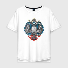 Мужская футболка хлопок Oversize с принтом Герб в Белгороде, 100% хлопок | свободный крой, круглый ворот, “спинка” длиннее передней части | герб | двуглавый | орел | патриот | россия | русский
