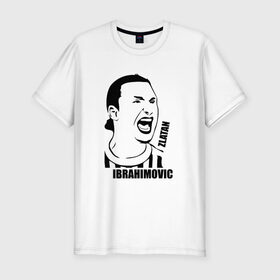 Мужская футболка премиум с принтом Златан Ибрагимович в Белгороде, 92% хлопок, 8% лайкра | приталенный силуэт, круглый вырез ворота, длина до линии бедра, короткий рукав | псж