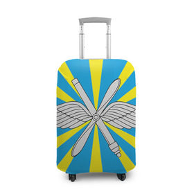 Чехол для чемодана 3D с принтом Флаг ВВС в Белгороде, 86% полиэфир, 14% спандекс | двустороннее нанесение принта, прорези для ручек и колес | авиатор | авиация | герб | летчику