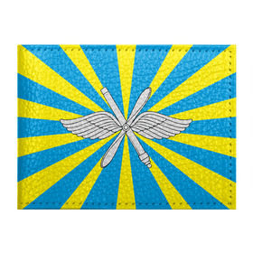 Обложка для студенческого билета с принтом Флаг ВВС в Белгороде, натуральная кожа | Размер: 11*8 см; Печать на всей внешней стороне | Тематика изображения на принте: авиатор | авиация | герб | летчику