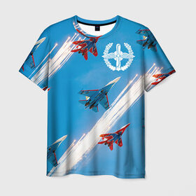 Мужская футболка 3D с принтом Самолеты в Белгороде, 100% полиэфир | прямой крой, круглый вырез горловины, длина до линии бедер | авиатор | авиация | ввс | герб | летчику | небо | самолет