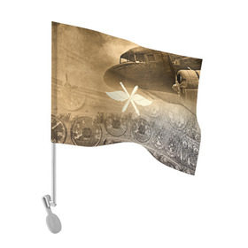 Флаг для автомобиля с принтом Авиация в Белгороде, 100% полиэстер | Размер: 30*21 см | old | авиатор | авиация | ввс | герб | летчику | небо | самолет | чб