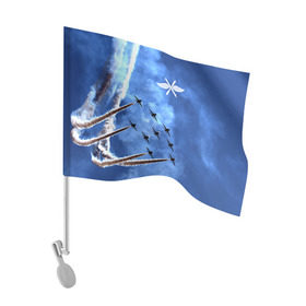 Флаг для автомобиля с принтом Самолеты в небе в Белгороде, 100% полиэстер | Размер: 30*21 см | авиатор | авиация | ввс | герб | летчику | небо | самолет | флаг