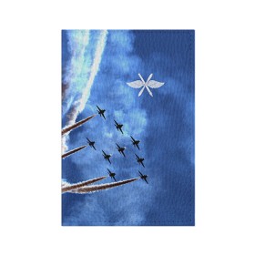 Обложка для паспорта матовая кожа с принтом Самолеты в небе в Белгороде, натуральная матовая кожа | размер 19,3 х 13,7 см; прозрачные пластиковые крепления | авиатор | авиация | ввс | герб | летчику | небо | самолет | флаг