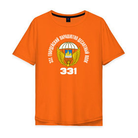 Мужская футболка хлопок Oversize с принтом 331 ПДП ВДВ в Белгороде, 100% хлопок | свободный крой, круглый ворот, “спинка” длиннее передней части | 331 й гвардейский парашютно десантный полкполк | 331пдп | вдв. десант