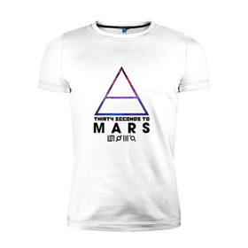 Мужская футболка премиум с принтом Thirty seconds to mars cosmos в Белгороде, 92% хлопок, 8% лайкра | приталенный силуэт, круглый вырез ворота, длина до линии бедра, короткий рукав | 30 | cosmos | mars | seconds | to