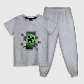 Детская пижама хлопок с принтом Creeper в Белгороде, 100% хлопок |  брюки и футболка прямого кроя, без карманов, на брюках мягкая резинка на поясе и по низу штанин
 | Тематика изображения на принте: крипер