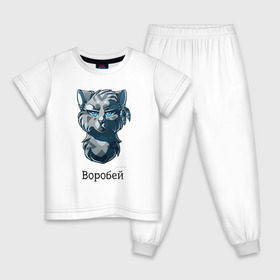 Детская пижама хлопок с принтом Коты - Воители. Воробей в Белгороде, 100% хлопок |  брюки и футболка прямого кроя, без карманов, на брюках мягкая резинка на поясе и по низу штанин
 | 