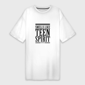 Платье-футболка хлопок с принтом Smells like teen spirit в Белгороде,  |  | smells like teen spirit