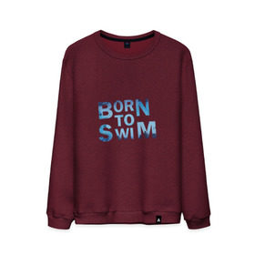 Мужской свитшот хлопок с принтом Born to Swim в Белгороде, 100% хлопок |  | borm to swimswim | born to swim | swimming | плавание