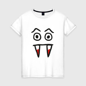 Женская футболка хлопок с принтом Дракула в Белгороде, 100% хлопок | прямой крой, круглый вырез горловины, длина до линии бедер, слегка спущенное плечо | 