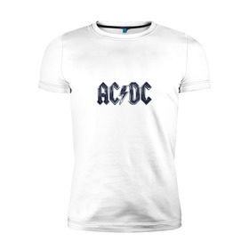 Мужская футболка премиум с принтом AC DC Chrome в Белгороде, 92% хлопок, 8% лайкра | приталенный силуэт, круглый вырез ворота, длина до линии бедра, короткий рукав | ac dc