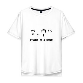 Мужская футболка хлопок Oversize с принтом System of a down face в Белгороде, 100% хлопок | свободный крой, круглый ворот, “спинка” длиннее передней части | system of a down