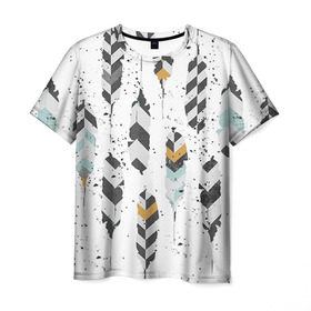 Мужская футболка 3D с принтом Перья в Белгороде, 100% полиэфир | прямой крой, круглый вырез горловины, длина до линии бедер | искусство | перо | перья