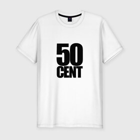 Мужская футболка премиум с принтом 50 cent logo в Белгороде, 92% хлопок, 8% лайкра | приталенный силуэт, круглый вырез ворота, длина до линии бедра, короткий рукав | 50 | 50 cent | 50cent | cent