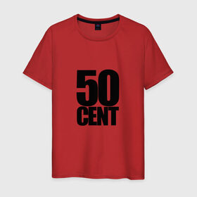 Мужская футболка хлопок с принтом 50 cent logo в Белгороде, 100% хлопок | прямой крой, круглый вырез горловины, длина до линии бедер, слегка спущенное плечо. | 50 | 50 cent | 50cent | cent
