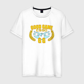 Мужская футболка хлопок с принтом Good Game CS GO GG в Белгороде, 100% хлопок | прямой крой, круглый вырез горловины, длина до линии бедер, слегка спущенное плечо. | хорошая играgg cs_go good_game