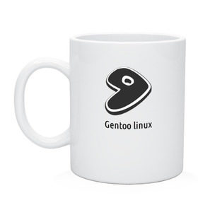 Кружка с принтом Gentoo linux в Белгороде, керамика | объем — 330 мл, диаметр — 80 мм. Принт наносится на бока кружки, можно сделать два разных изображения | Тематика изображения на принте: gentoo | gentoo linuxпрограммист | linux | unix | админ