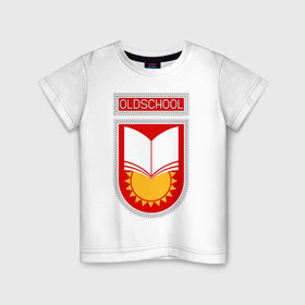 Детская футболка хлопок с принтом Oldschool в Белгороде, 100% хлопок | круглый вырез горловины, полуприлегающий силуэт, длина до линии бедер | 