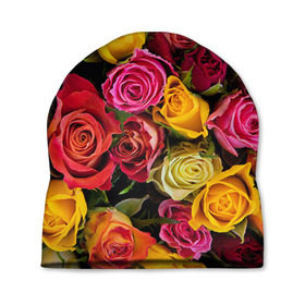 Шапка 3D с принтом Цветы в Белгороде, 100% полиэстер | универсальный размер, печать по всей поверхности изделия | flower | девушкам | розы | цветочки | цветы