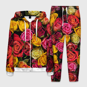 Мужской костюм 3D с принтом Цветы в Белгороде, 100% полиэстер | Манжеты и пояс оформлены тканевой резинкой, двухслойный капюшон со шнурком для регулировки, карманы спереди | flower | девушкам | розы | цветочки | цветы