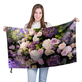 Флаг 3D с принтом Цветы в Белгороде, 100% полиэстер | плотность ткани — 95 г/м2, размер — 67 х 109 см. Принт наносится с одной стороны | flower | девушкам | розы | цветочки | цветы