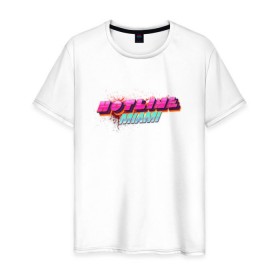 Мужская футболка хлопок с принтом Hotline Miami 2 в Белгороде, 100% хлопок | прямой крой, круглый вырез горловины, длина до линии бедер, слегка спущенное плечо. | hotline miami