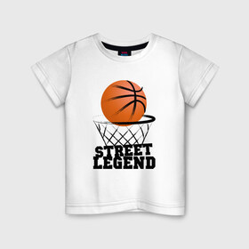 Детская футболка хлопок с принтом Баскетбол в Белгороде, 100% хлопок | круглый вырез горловины, полуприлегающий силуэт, длина до линии бедер | basketball | street legends