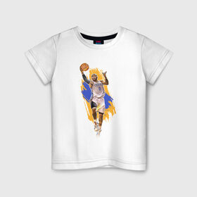 Детская футболка хлопок с принтом Баскетбол в Белгороде, 100% хлопок | круглый вырез горловины, полуприлегающий силуэт, длина до линии бедер | basketball | nba | баскетболист | нба