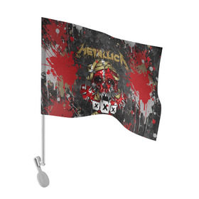 Флаг для автомобиля с принтом METALLICA в Белгороде, 100% полиэстер | Размер: 30*21 см | metallica | rock | металлика | рок