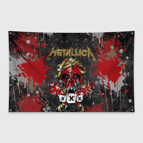 Флаг-баннер с принтом METALLICA в Белгороде, 100% полиэстер | размер 67 х 109 см, плотность ткани — 95 г/м2; по краям флага есть четыре люверса для крепления | metallica | rock | металлика | рок