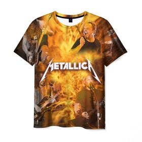 Мужская футболка 3D с принтом METALLICA в Белгороде, 100% полиэфир | прямой крой, круглый вырез горловины, длина до линии бедер | metallica | rock | металлика | метла | рок