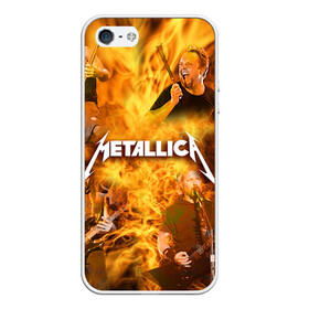 Чехол для iPhone 5/5S матовый с принтом METALLICA в Белгороде, Силикон | Область печати: задняя сторона чехла, без боковых панелей | metallica | rock | металлика | метла | рок