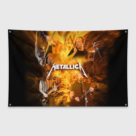 Флаг-баннер с принтом METALLICA в Белгороде, 100% полиэстер | размер 67 х 109 см, плотность ткани — 95 г/м2; по краям флага есть четыре люверса для крепления | metallica | rock | металлика | метла | рок