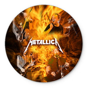 Коврик круглый с принтом METALLICA в Белгороде, резина и полиэстер | круглая форма, изображение наносится на всю лицевую часть | metallica | rock | металлика | метла | рок