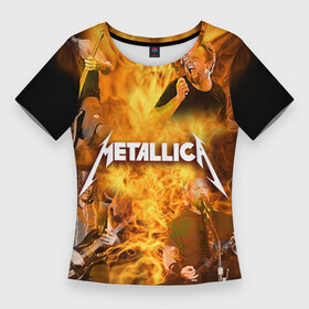 Женская футболка 3D Slim с принтом METALLICA в Белгороде,  |  | metallica | rock | металлика | метла | рок