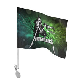 Флаг для автомобиля с принтом METALLICA в Белгороде, 100% полиэстер | Размер: 30*21 см | металлика