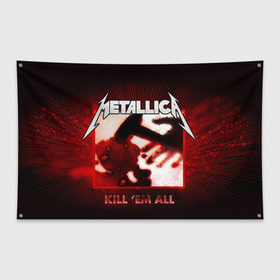 Флаг-баннер с принтом METALLICA в Белгороде, 100% полиэстер | размер 67 х 109 см, плотность ткани — 95 г/м2; по краям флага есть четыре люверса для крепления | metallica | rock | металлика | рок