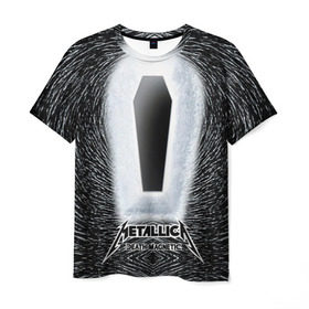 Мужская футболка 3D с принтом METALLICA в Белгороде, 100% полиэфир | прямой крой, круглый вырез горловины, длина до линии бедер | металлика