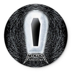 Коврик круглый с принтом METALLICA в Белгороде, резина и полиэстер | круглая форма, изображение наносится на всю лицевую часть | металлика