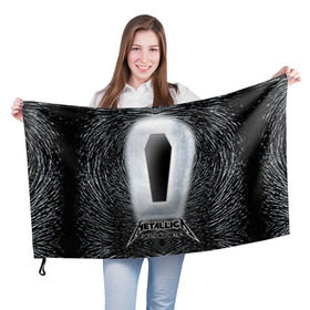 Флаг 3D с принтом METALLICA в Белгороде, 100% полиэстер | плотность ткани — 95 г/м2, размер — 67 х 109 см. Принт наносится с одной стороны | металлика