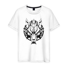 Мужская футболка хлопок с принтом Демон волк в Белгороде, 100% хлопок | прямой крой, круглый вырез горловины, длина до линии бедер, слегка спущенное плечо. | волк демонволк