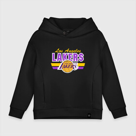 Детское худи Oversize хлопок с принтом Los Angeles Lakers в Белгороде, френч-терри — 70% хлопок, 30% полиэстер. Мягкий теплый начес внутри —100% хлопок | боковые карманы, эластичные манжеты и нижняя кромка, капюшон на магнитной кнопке | basketball | lakers | баскетболл | лос анджелес | нба