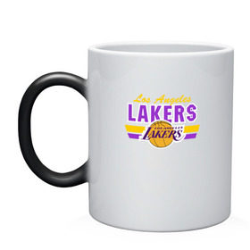 Кружка хамелеон с принтом Los Angeles Lakers в Белгороде, керамика | меняет цвет при нагревании, емкость 330 мл | basketball | lakers | баскетболл | лос анджелес | нба