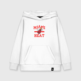 Детская толстовка хлопок с принтом Miami Heat в Белгороде, 100% хлопок | Круглый горловой вырез, эластичные манжеты, пояс, капюшен | basketball | nba | баскетболл | майами | нба | хит