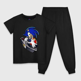 Детская пижама хлопок с принтом Sonic в Белгороде, 100% хлопок |  брюки и футболка прямого кроя, без карманов, на брюках мягкая резинка на поясе и по низу штанин
 | dj | sega | sonic главный персонаж серии комиксов и мультфильмовsonic | сонник