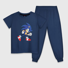 Детская пижама хлопок с принтом Sonic the Hedgehog в Белгороде, 100% хлопок |  брюки и футболка прямого кроя, без карманов, на брюках мягкая резинка на поясе и по низу штанин
 | sonic | sonic the hedgehogсега | олдскул | соник