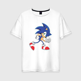 Женская футболка хлопок Oversize с принтом Sonic the Hedgehog в Белгороде, 100% хлопок | свободный крой, круглый ворот, спущенный рукав, длина до линии бедер
 | sonic | sonic the hedgehogсега | олдскул | соник