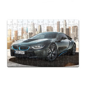 Пазл магнитный 126 элементов с принтом BMW I8 в Белгороде, полимерный материал с магнитным слоем | 126 деталей, размер изделия —  180*270 мм | bmw i8